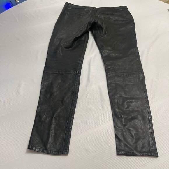 All Saints Mauritius Black 100% Leather Pants Size 29 Read Description - Picture 8 of 9